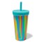 Silipint: Silicone 22oz Straw Tumbler: Sugar Rush - Reusable Unbreakable Cup, Flexible, Hot/Cold, Airtight Lid, Travel